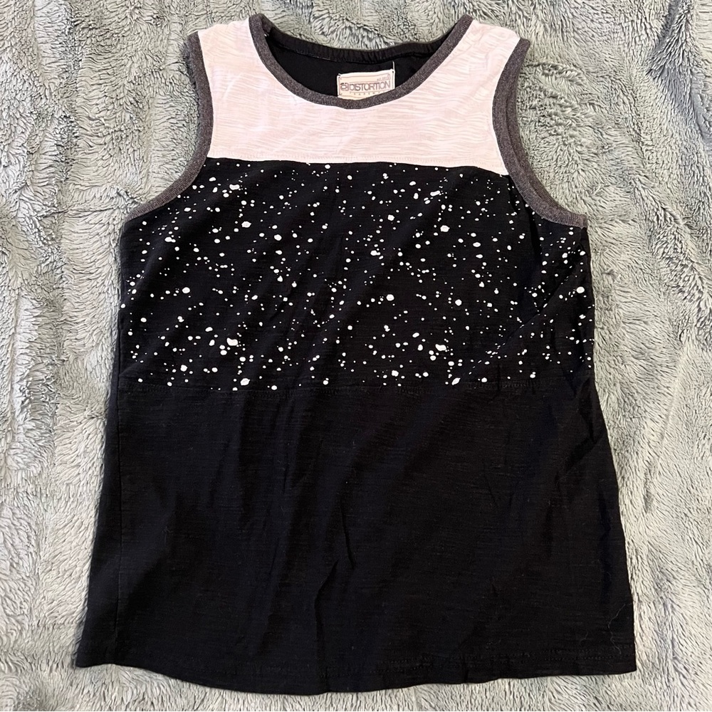 DISTORTION | M | boys | Tank Top | black & white